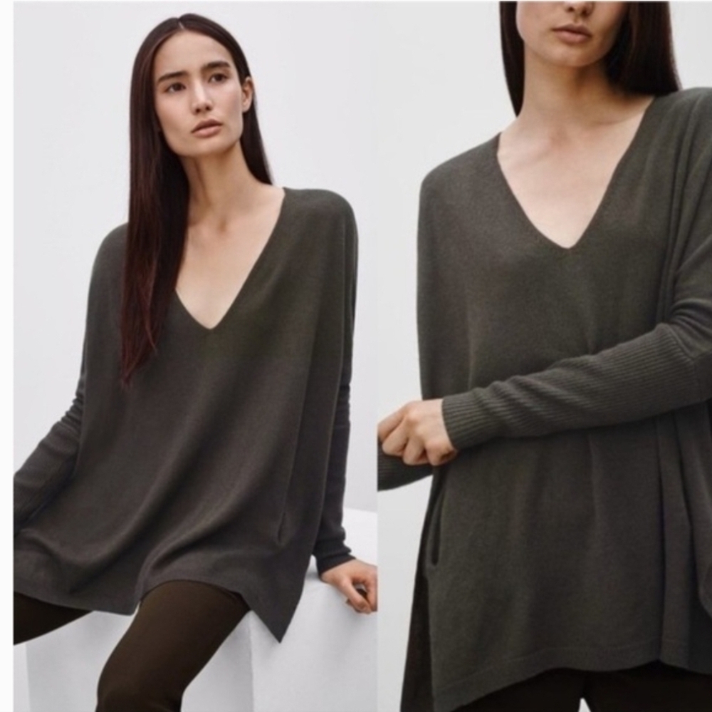NWOT ARITZIA BABATON V-neck Linen Wool Oversized Sweater S/M